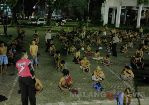 Polresta Malang Amankan Ratusan Remaja Balap Liar di Tengah Corona