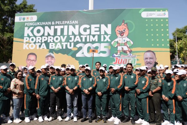 Pemkot Batu Kukuhkan 724 Kontingen Porprov lX Jatim 2025, Ketum KONI, Sentot Targetkan Atlet Masuk 10 Besar