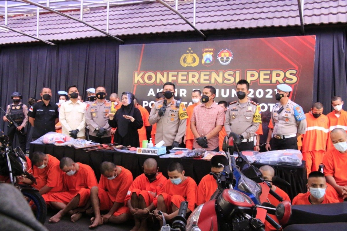 Rilis Akhir Tahun, Polresta Malang Kota Berhasil Ungkap 81 Persen Kasus
