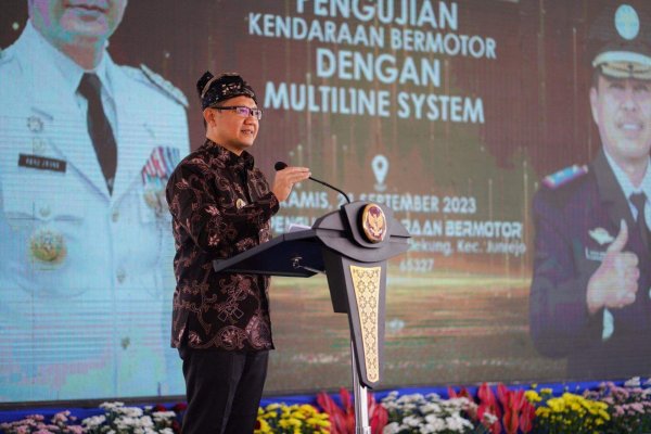 Pj. Wali Kota Batu Aries Launching UPT Pengujian Berkala Kendaraan Bermotor dengan Multiline System
