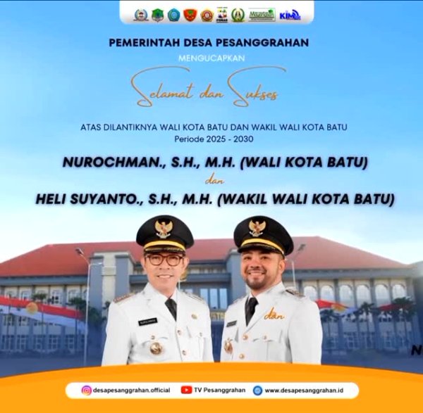 Iklan Ucapan Pelantikan Wali Kota Batu dan Wakil Wali Kota Batu