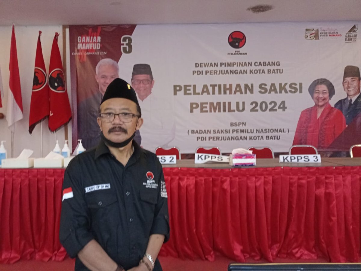 DPC PDI Perjuangan Kota Batu Gelar Pelatihan Saksi, Ketua BSPN Cahyo: Pemilu Jujur dan Adil, Tidak ada Kecurangan