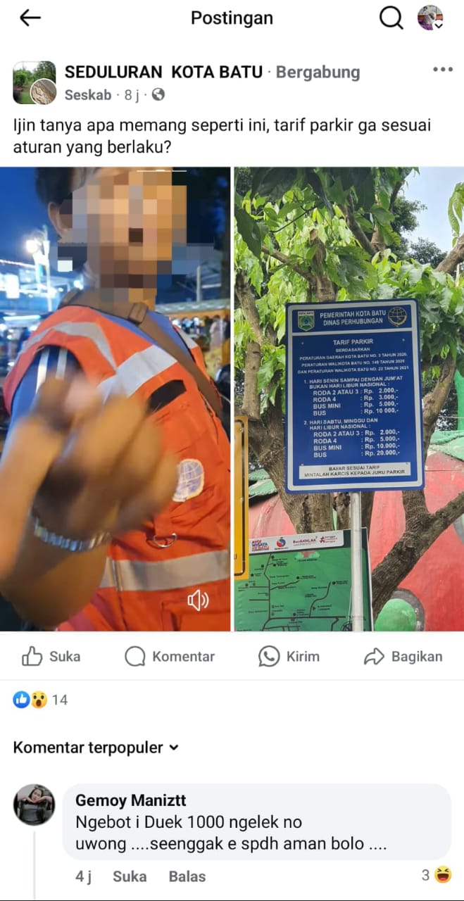 Viral di Medsos! Wisatawan Keluhkan Soal Dugaan Ditarik Parkir Rp 3 Ribu, Kadishub: Kami Tindak Tegas dan Beri Sanksi
