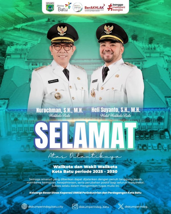 Iklan Ucapan Pelantikan Wali Kota Batu dan Wakil Wali Kota Batu