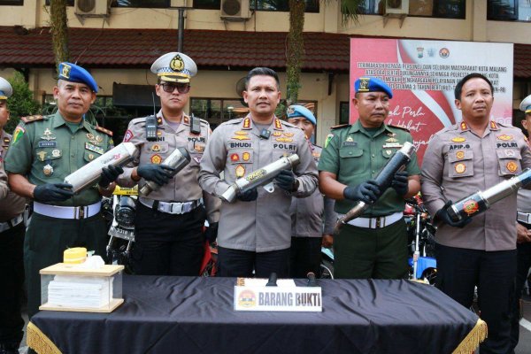 Operasi Cipkon, Polresta Malang Kota Bersama TNI Berhasil Amankan Ratusan Ranmor yang Diduga untuk Balap Liar