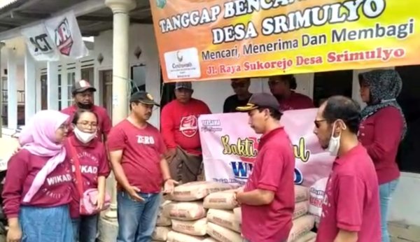 Salurkan 60 Sak Semen, WIKAD Berharap Bantuan bisa Memperkokoh Motivasi dan Semangat Korban Gempa