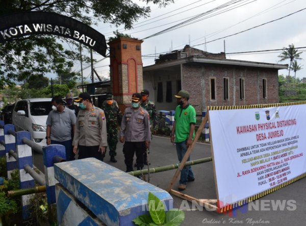 Kapolres Batu Pantau Kawasan Physical Distancing di Kecamatan Junrejo