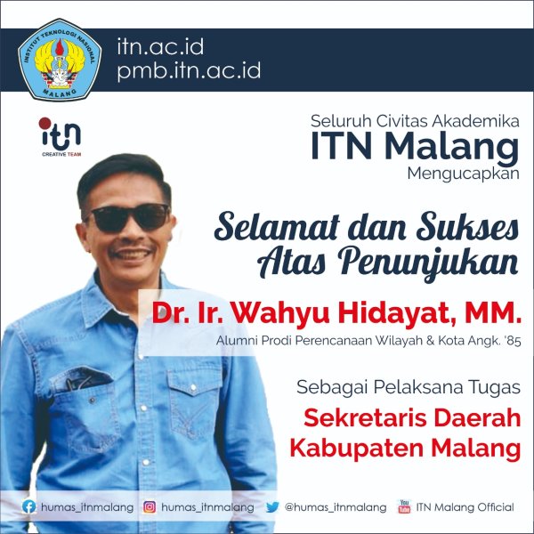 Alumnus PWK ITN Malang, Jabat Plt. Sekda Kabupaten Malang