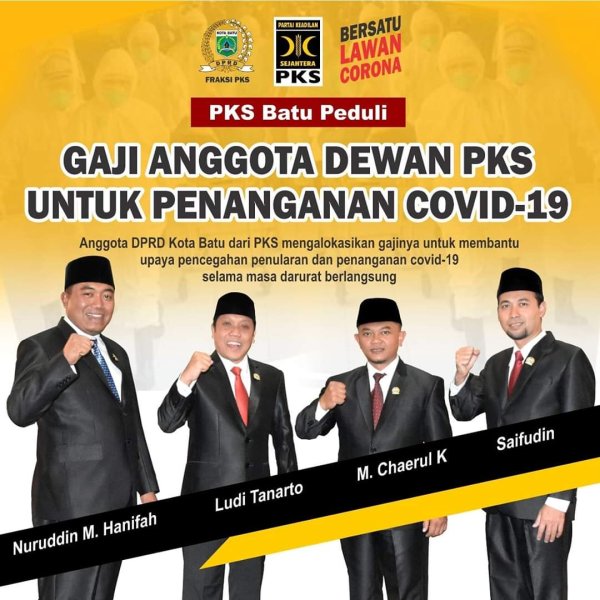 “PKS Batu Peduli”, Gaji Anggota Dewan PKS Untuk Penanganan Covid-19