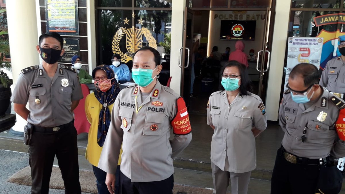 Ratusan Personil Polres Batu Jalani Rapid Test Covid-19, Ini Hasilnya