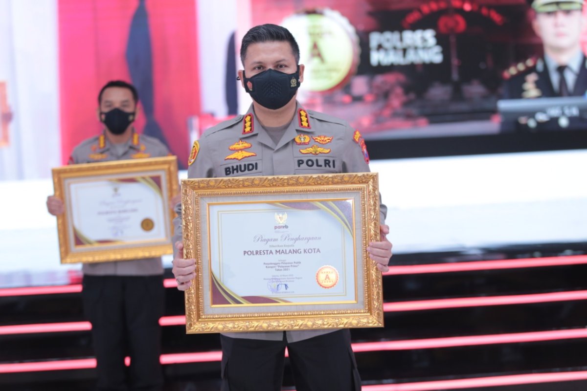 Polresta Malang Kota Berhasil Menyabet Penghargaan dari Menpan RB dan Kapolri