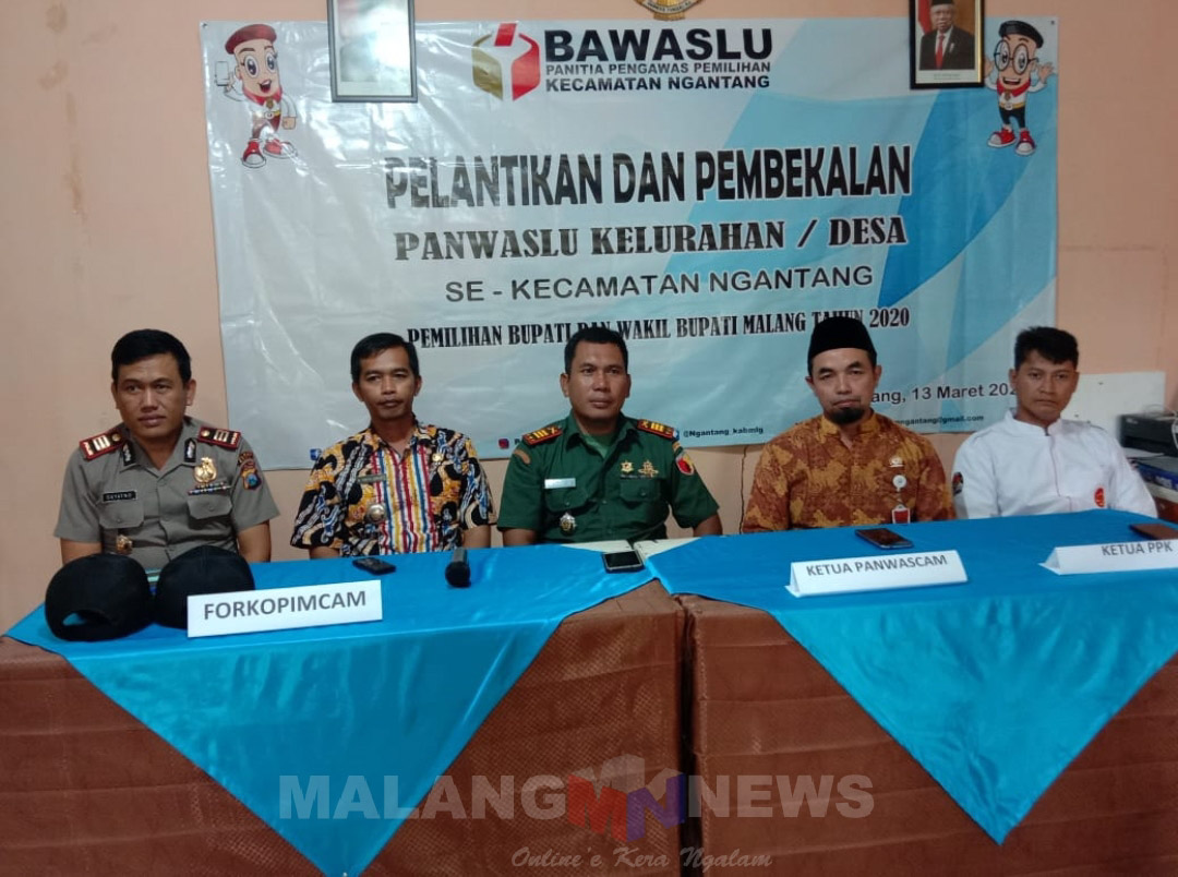 Kapolsek Ngantang, Hadiri Pelantikan dan Pembekalan Panwaslu