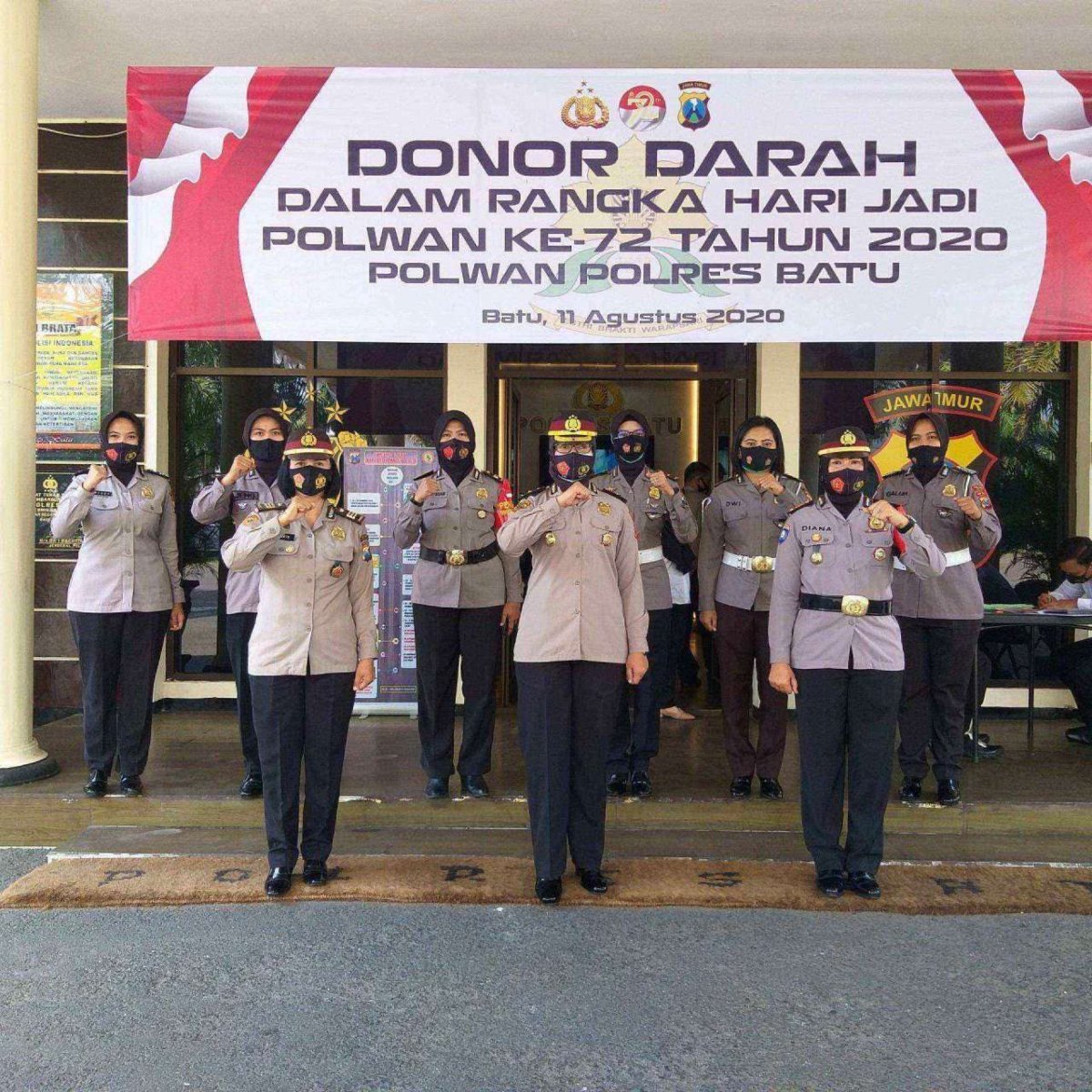 Sambut HUT ke 72 Polwan, Polres Batu Gelar Bhakti Sosial Donor Darah Libatkan Puluhan Anggota