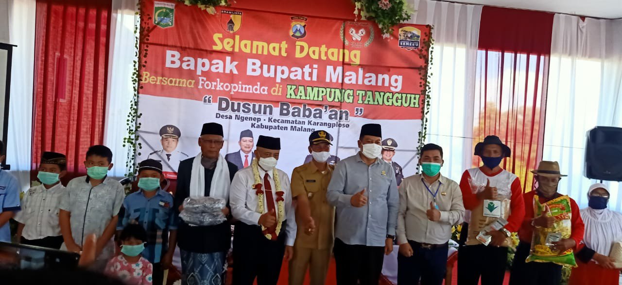 Bupati Malang Drs, H. M. Sanusi, MM mengapresiasi kesiapan Dusun Baba’an, Desa Ngenep, Kecamatan Karangploso sebagai Kampung Tangguh.
