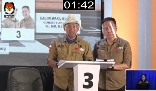 Debat Pilbup Malang ke-3, pasangan calon nomor tiga Heri Cahyono-Gunadi Handoko (Malang Jejeg)